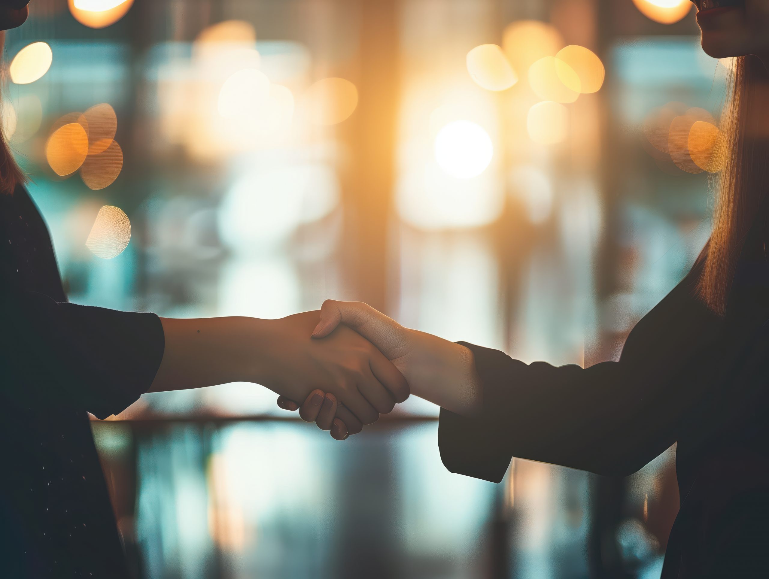 Geschäftlicher Handschlag im Büro